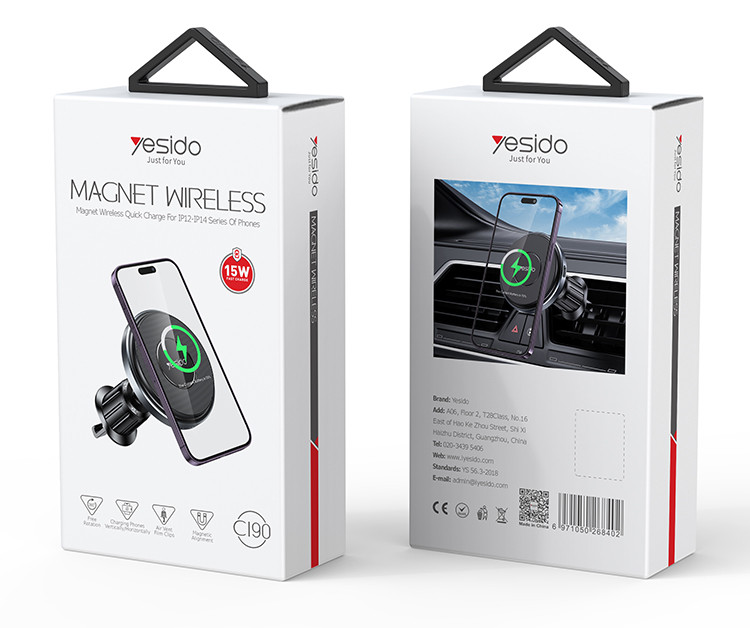 Magnet wireless (cargador para carro magnetico) Yesido C190